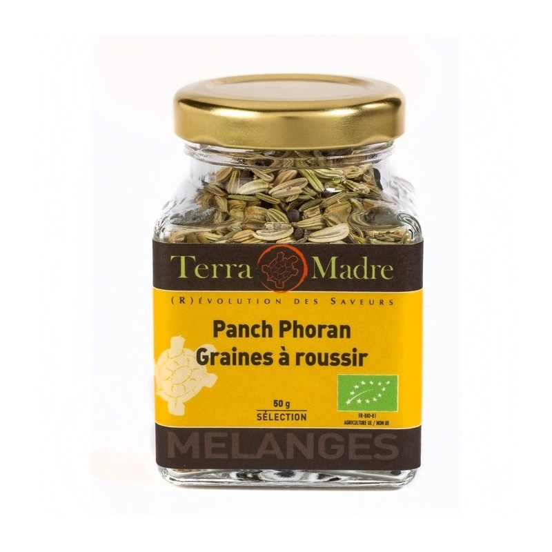 Panch Phoran Graines à roussir - Mélange d'épices bio pour Plats au curry, Poêlées de légumes, Poissons,  - 50 g | TERRA MADRE