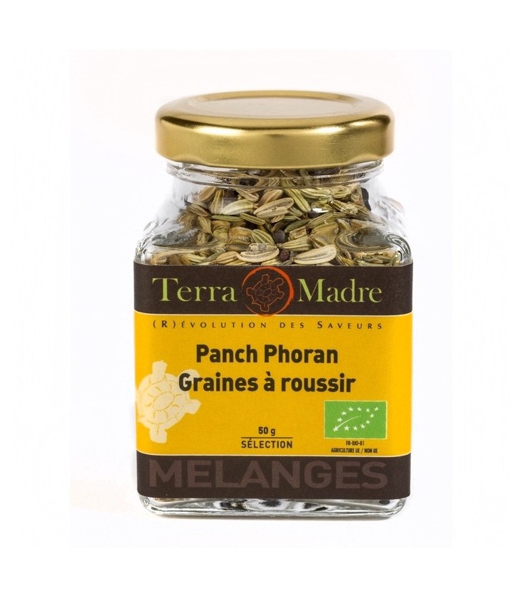 Panch Phoran Graines à roussir - Mélange d'épices bio pour Plats au curry, Poêlées de légumes, Poissons, Viandes revenues.