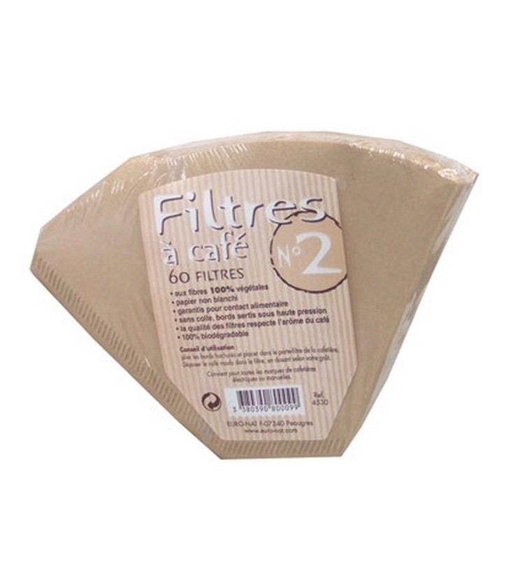 Filtres à Café N°2 (petit) aux fibres 100% végétales
