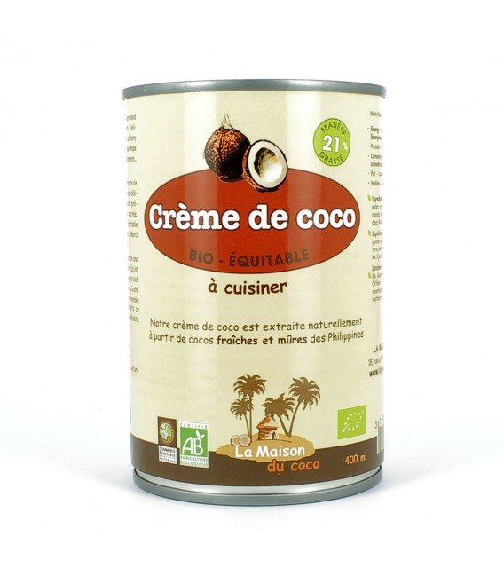 Crème de coco bio à cuisiner 21%