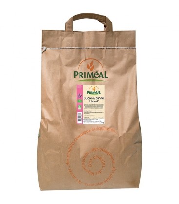Sucre de Canne Blond bio & équitable VRAC RHD - 5 kg | PRIMÉAL