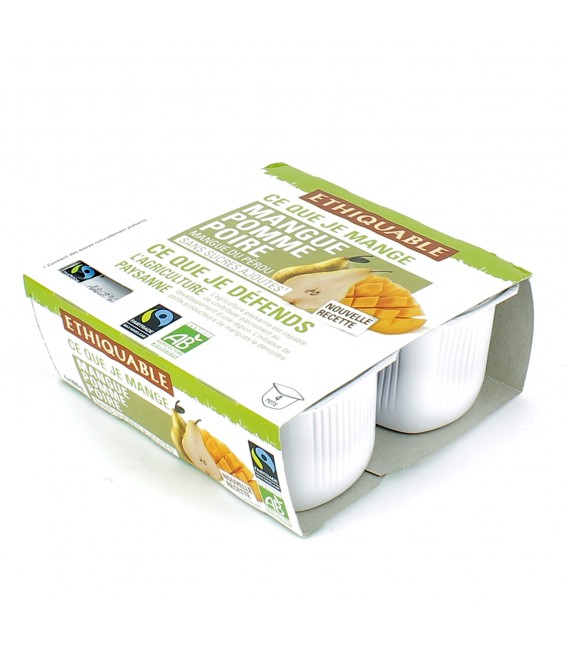 DATE DÉPASSÉE - Purée mangue, pomme & poire bio et équitable