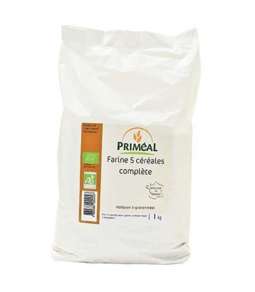 Farine 5 céréales complète bio - 1 kg | PRIMÉAL