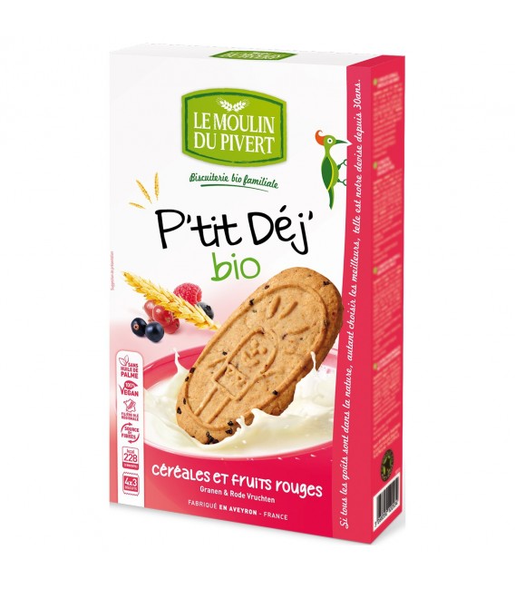 DATE DÉPASSÉE - Biscuits P'tit Déj' Céréales & Fruits rouges bio & vegan