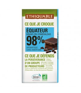 DATE PROCHE - Chocolat Noir Grand Cru Esmeraldas 98% bio & équitable