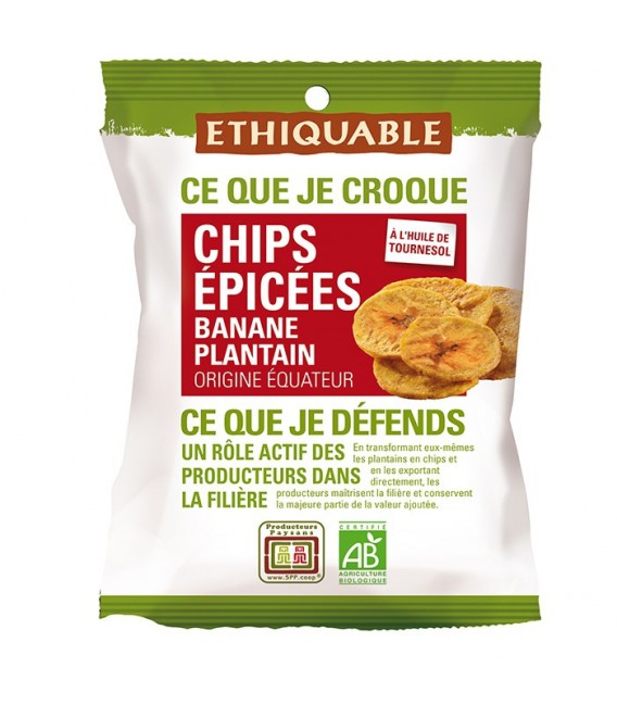 Chips ÉPICÉES Banane Plantain bio & équitable