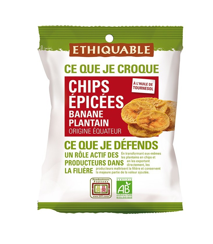 Chips ÉPICÉES Banane Plantain bio & équitable