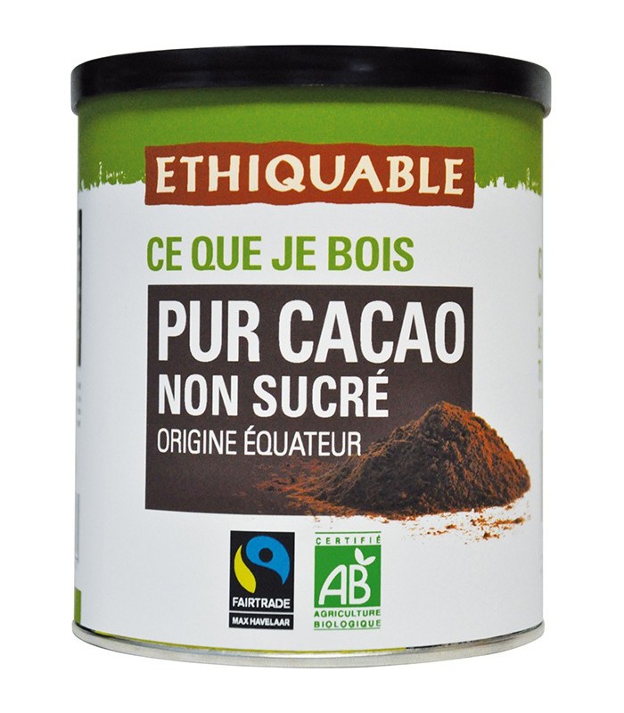 Pur Cacao en poudre non sucré bio & équitable 200 g ETHIQUABLE