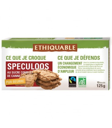 Speculoos au sucre complet de canne bio & équitable - 125 g | ETHIQUABLE