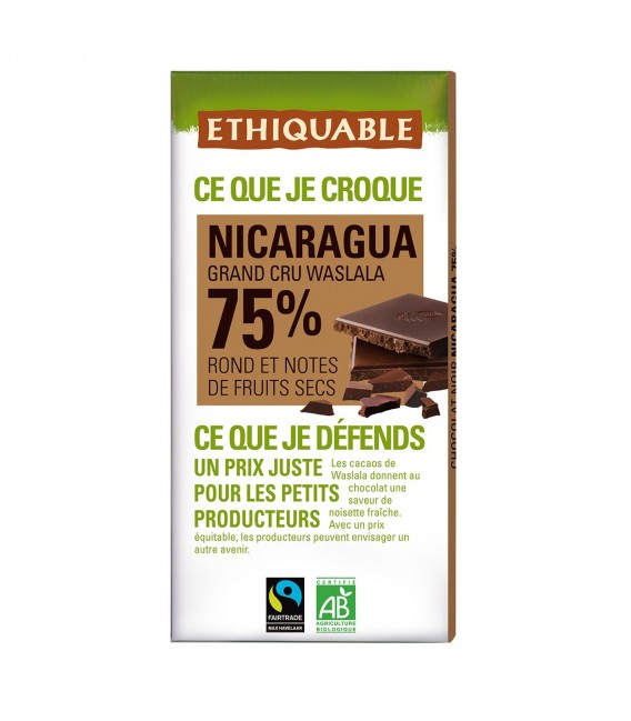 DATE DÉPASSÉE - Chocolat Noir Grand Cru 75% bio & équitable