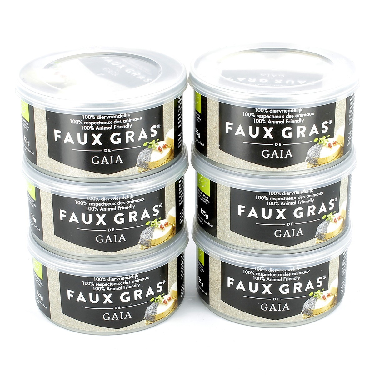 Lot de 6 Faux Gras de Gaia bio et sans huiles de palme - 750 g