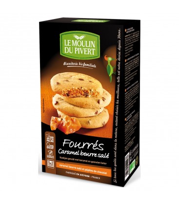 Biscuits Fourrés Caramel Beurre Salé bio & équitable - 175 g | LE MOULIN DU PIVERT
