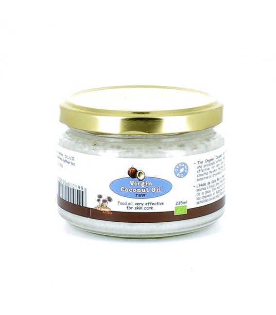 DATE DÉPASSÉE - Huile vierge de coco bio CRUE, pour une peau douce et hydratée 225 mL