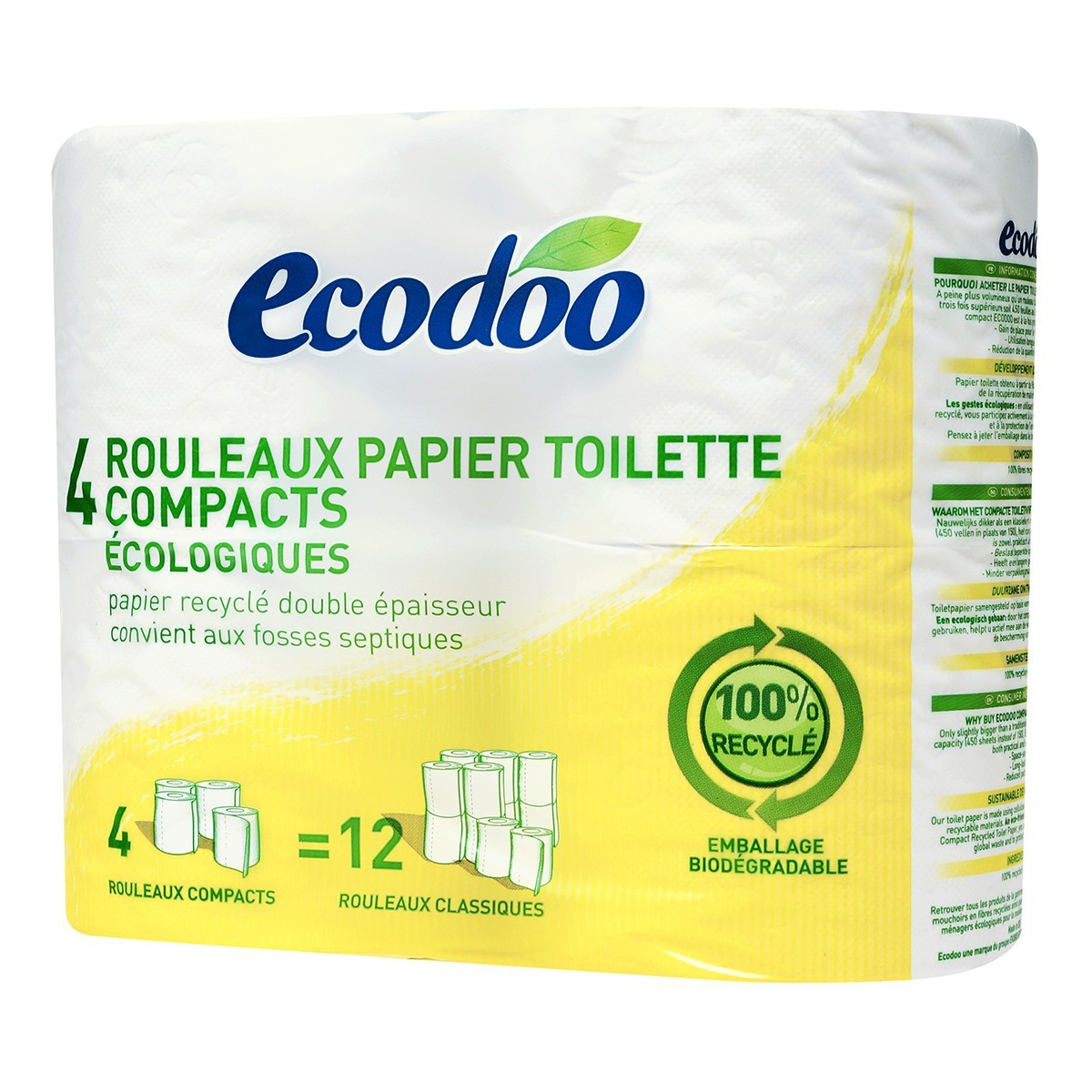 Acheter Promotion Ecodoo Papier toilette recyclé, Lot de 2x4 rouleaux