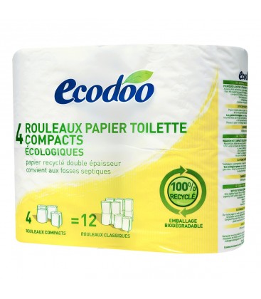 Rouleaux papier toilette compacts écologiques et 100% recyclé | ECODOO