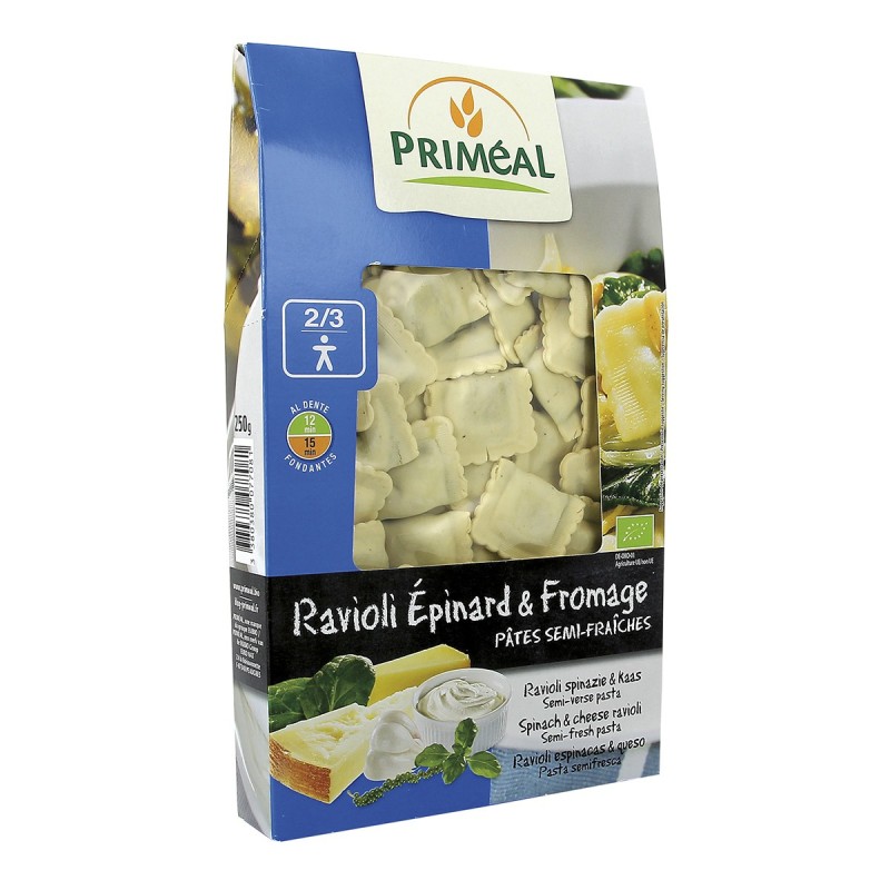 Ravioli Épinard & Fromage bio - 250 g | PRIMÉAL