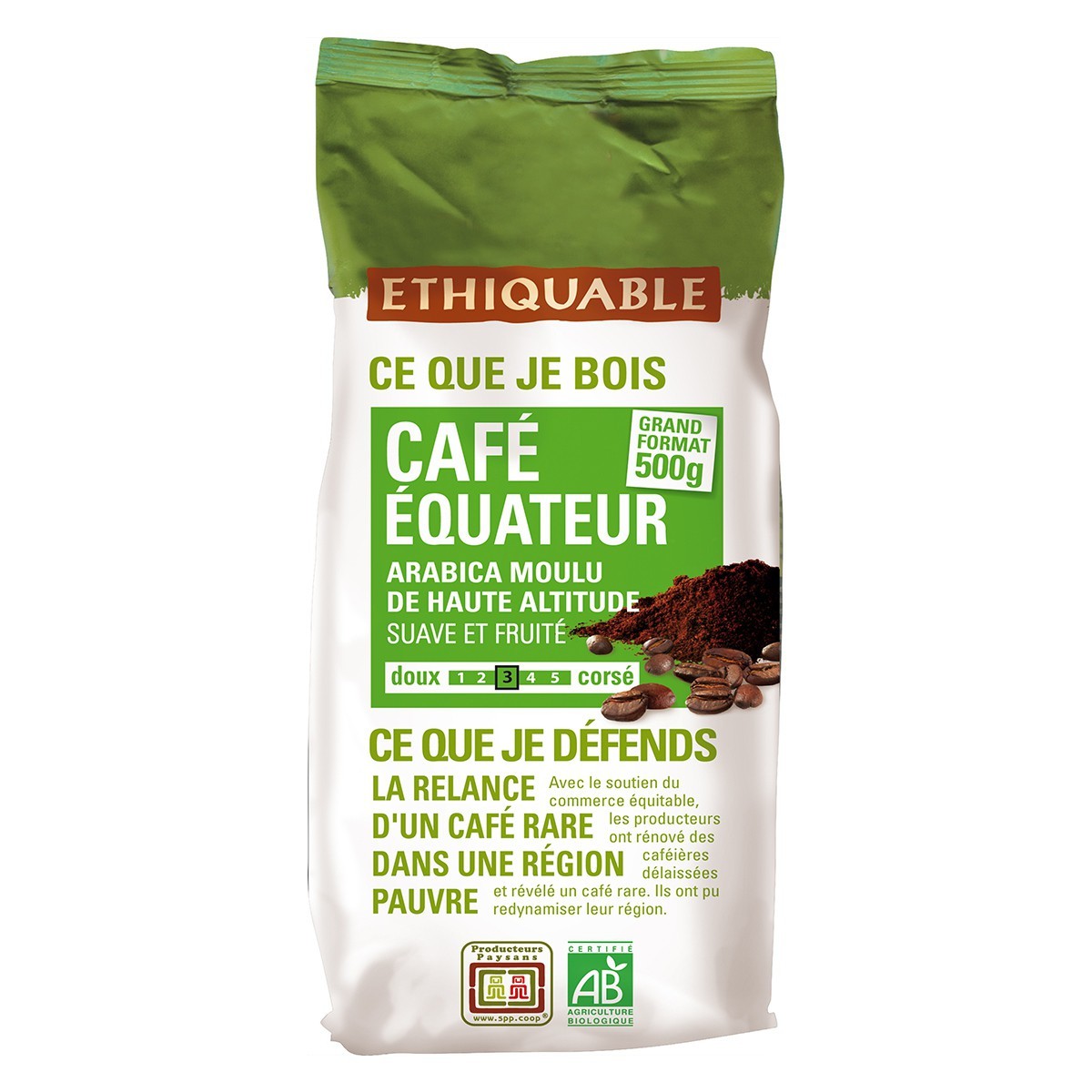 Café Équateur MOULU bio & équitable - 500 g